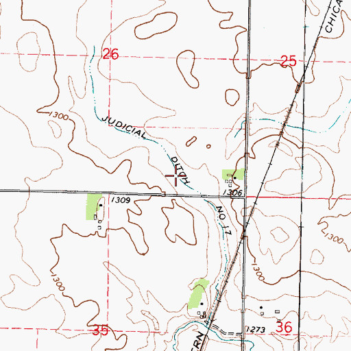 Topographic Map of Judicial Ditch Number Seventeen, MN