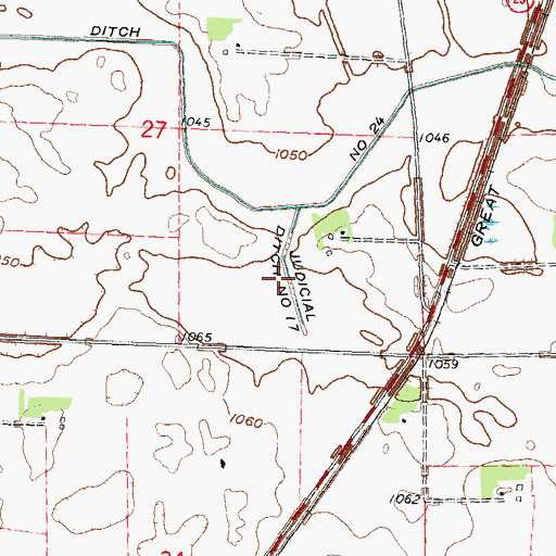 Topographic Map of Judicial Ditch Number Seventeen, MN