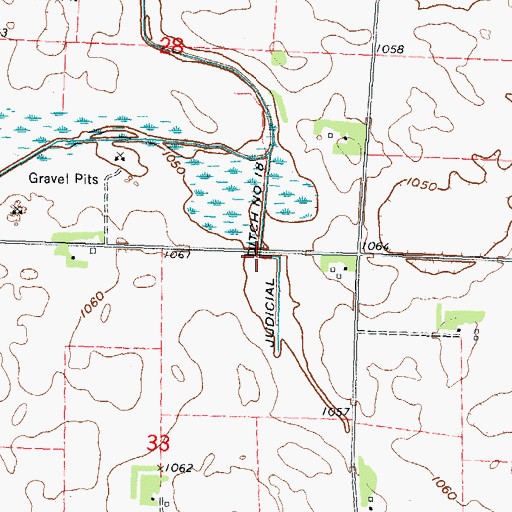 Topographic Map of Judicial Ditch Number Eighteen, MN