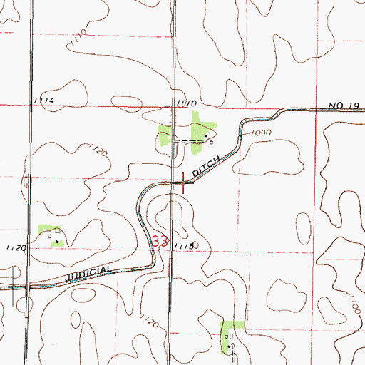 Topographic Map of Judicial Ditch Number Nineteen, MN