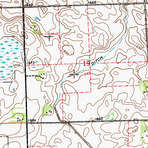 Topographic Map of Judicial Ditch Number Nineteen, MN