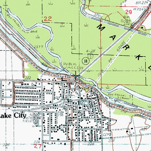 Topographic Map of Saint Francis River Bridge, AR