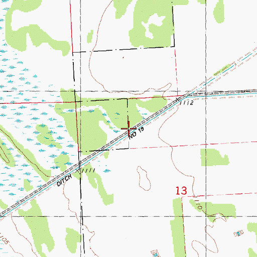 Topographic Map of Judicial Ditch Number Nineteen, MN