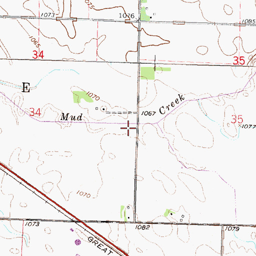 Topographic Map of Judicial Ditch Number Nineteen, MN