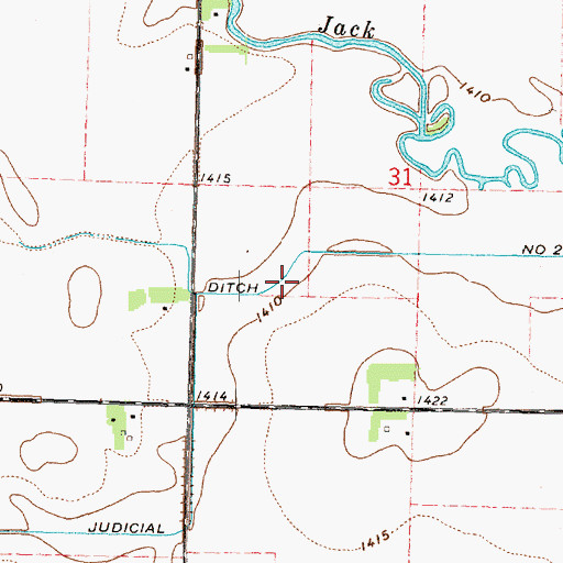 Topographic Map of Judicial Ditch Number Two, MN
