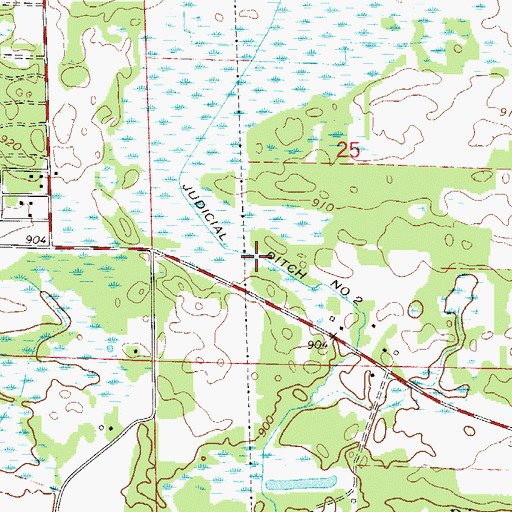 Topographic Map of Judicial Ditch Number Two, MN