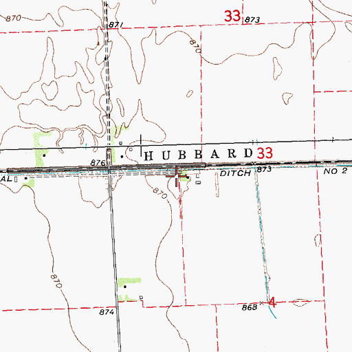 Topographic Map of Judicial Ditch Number Two, MN