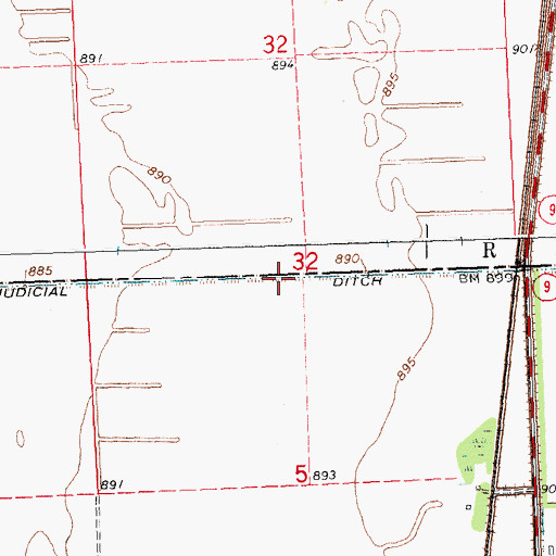 Topographic Map of Judicial Ditch Number Two, MN