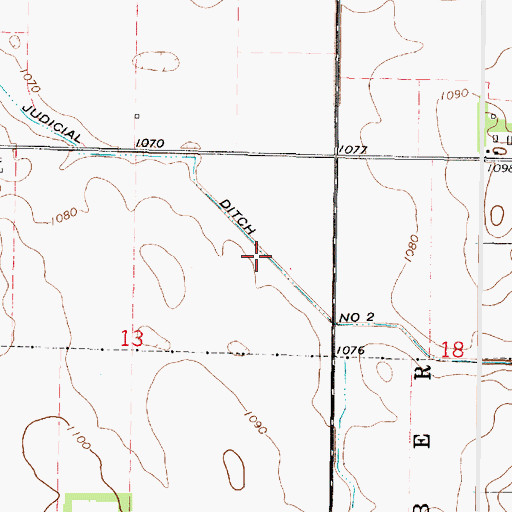 Topographic Map of Judicial Ditch Number Two, MN