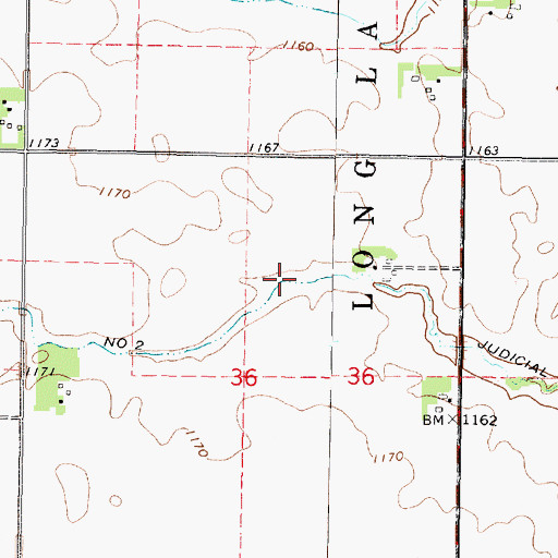 Topographic Map of Judicial Ditch Number Two, MN