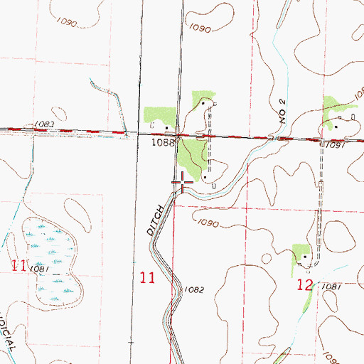 Topographic Map of Judicial Ditch Number Two, MN