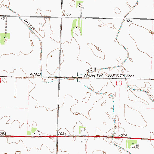 Topographic Map of Judicial Ditch Number Two, MN