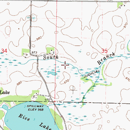 Topographic Map of Judicial Ditch Number Twenty, MN