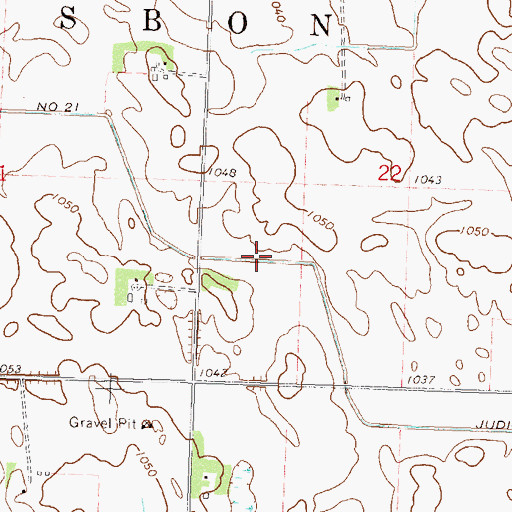 Topographic Map of Judicial Ditch Number Twentyone, MN