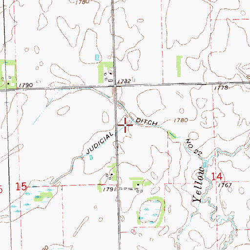 Topographic Map of Judicial Ditch Number Twentytwo, MN