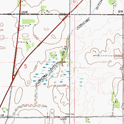 Topographic Map of Judicial Ditch Number Twentythree, MN