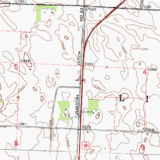 Topographic Map of Judicial Ditch Number Twentythree, MN