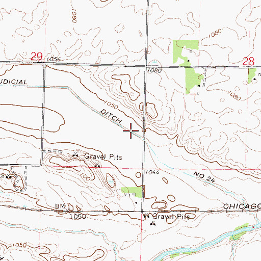 Topographic Map of Judicial Ditch Number Twentyfour, MN