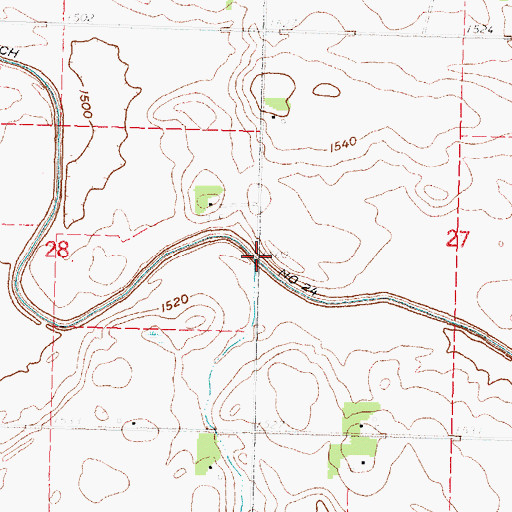 Topographic Map of Judicial Ditch Number Twentyfour, MN