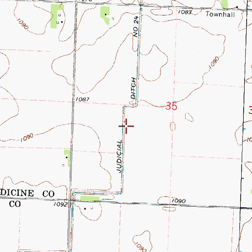 Topographic Map of Judicial Ditch Number Twentyfour, MN