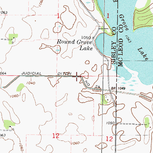 Topographic Map of Judicial Ditch Number Twentyfour, MN