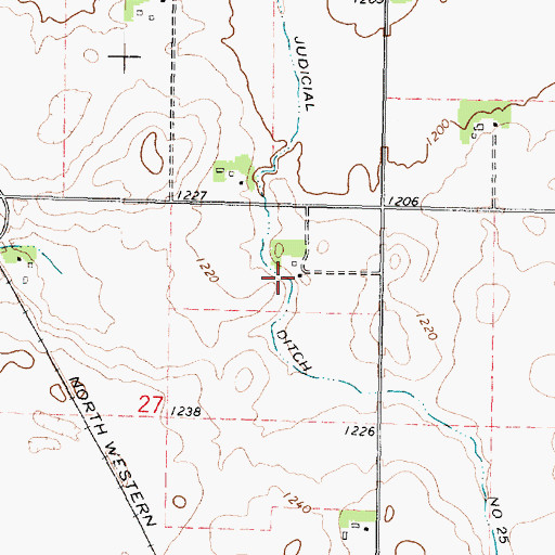 Topographic Map of Judicial Ditch Number Twentyfive, MN