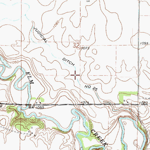 Topographic Map of Judicial Ditch Number Twentyfive, MN