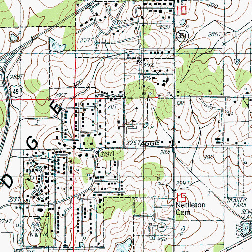 Topographic Map of University Heights Elementary School, AR