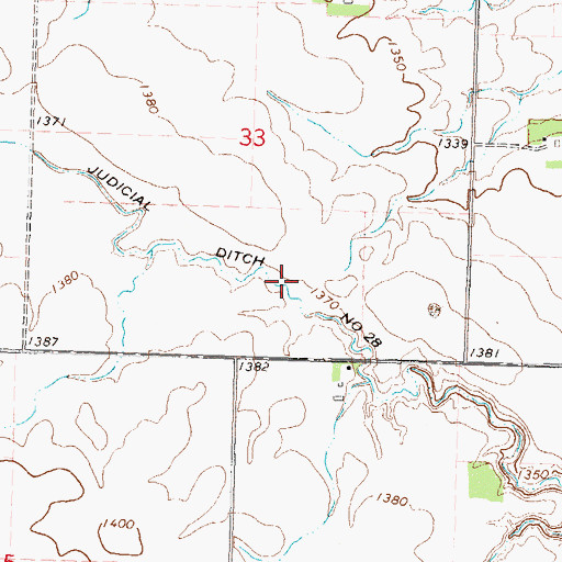 Topographic Map of Judicial Ditch Number Twentyeight, MN