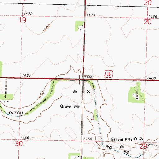 Topographic Map of Judicial Ditch Number Twentyeight, MN