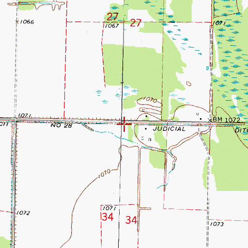 Topographic Map of Judicial Ditch Number Twentyeight, MN
