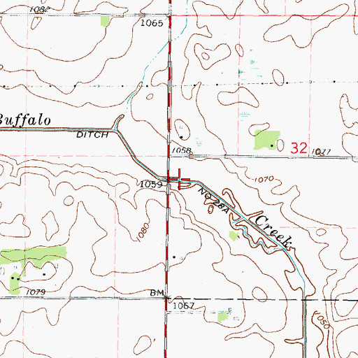 Topographic Map of Judicial Ditch Number Twentyeight A, MN
