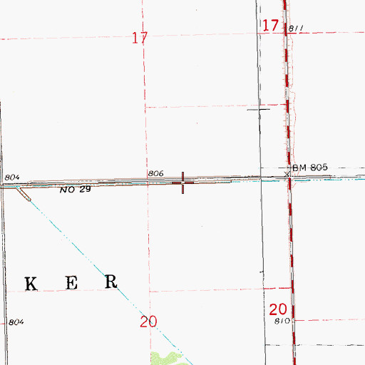 Topographic Map of Judicial Ditch Number Twentynine, MN