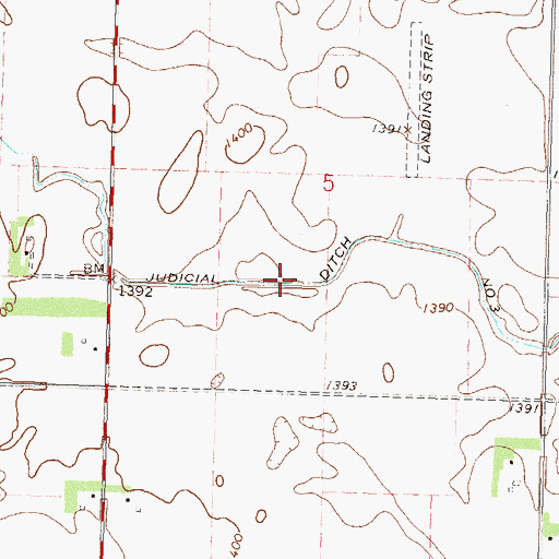 Topographic Map of Judicial Ditch Number Three, MN