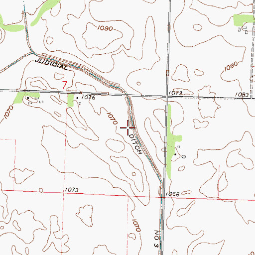 Topographic Map of Judicial Ditch Number Three, MN