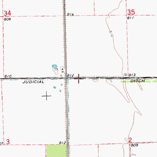 Topographic Map of Judicial Ditch Number Three, MN