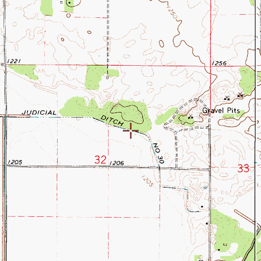 Topographic Map of Judicial Ditch Number Thirty, MN