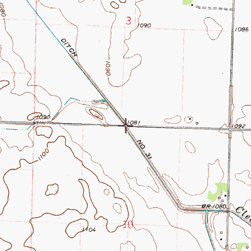 Topographic Map of Judicial Ditch Number Thirtyone, MN