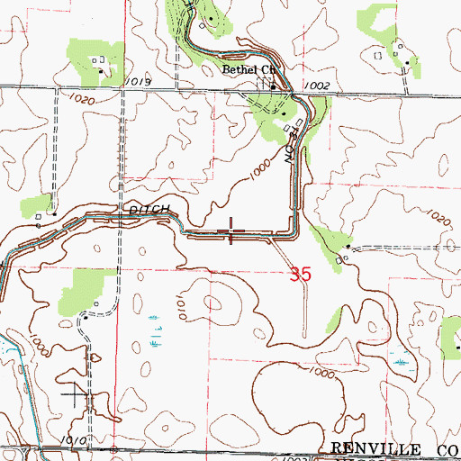 Topographic Map of Judicial Ditch Number Thirtyone, MN