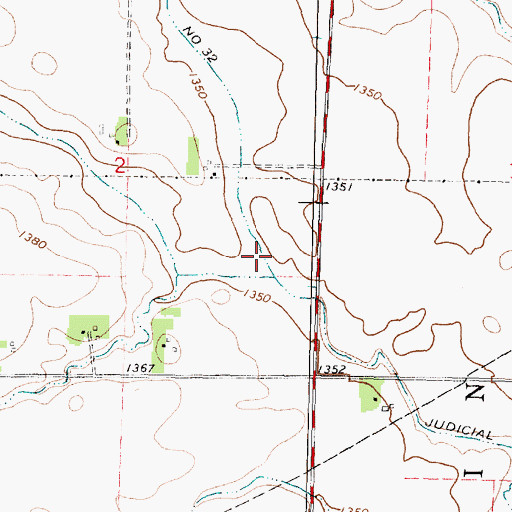 Topographic Map of Judicial Ditch Number Thirtytwo, MN
