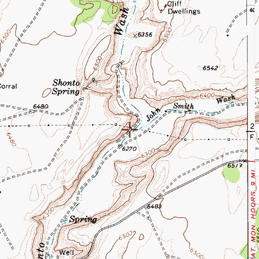 Topographic Map of John Smith Wash, AZ