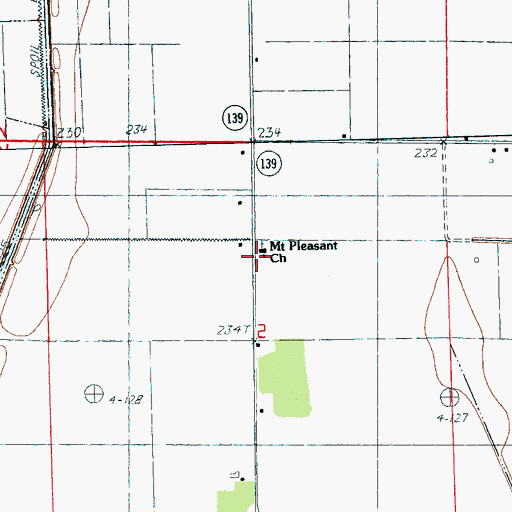 Topographic Map of Wallace School (historical), AR