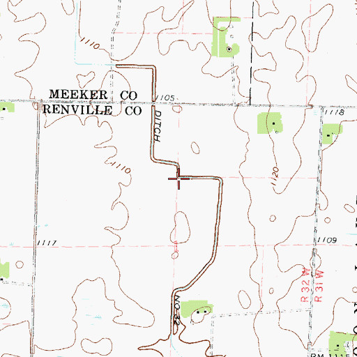 Topographic Map of Judicial Ditch Number Thirtytwo, MN