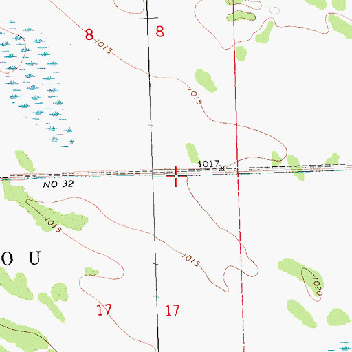 Topographic Map of Judicial Ditch Number Thirtytwo, MN