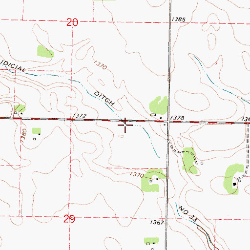 Topographic Map of Judicial Ditch Number Thirtythree, MN