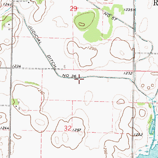 Topographic Map of Judicial Ditch Number Thirtysix, MN