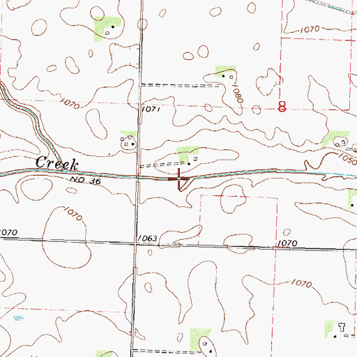 Topographic Map of Judicial Ditch Number Thirtysix, MN