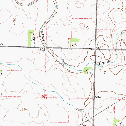 Topographic Map of Judicial Ditch Number Thirtynine, MN