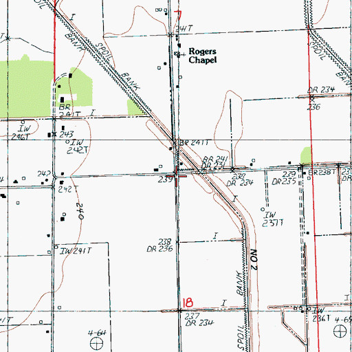 Topographic Map of Whitburg (historical), AR