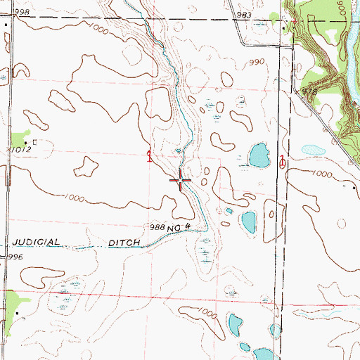 Topographic Map of Judicial Ditch Number Four, MN